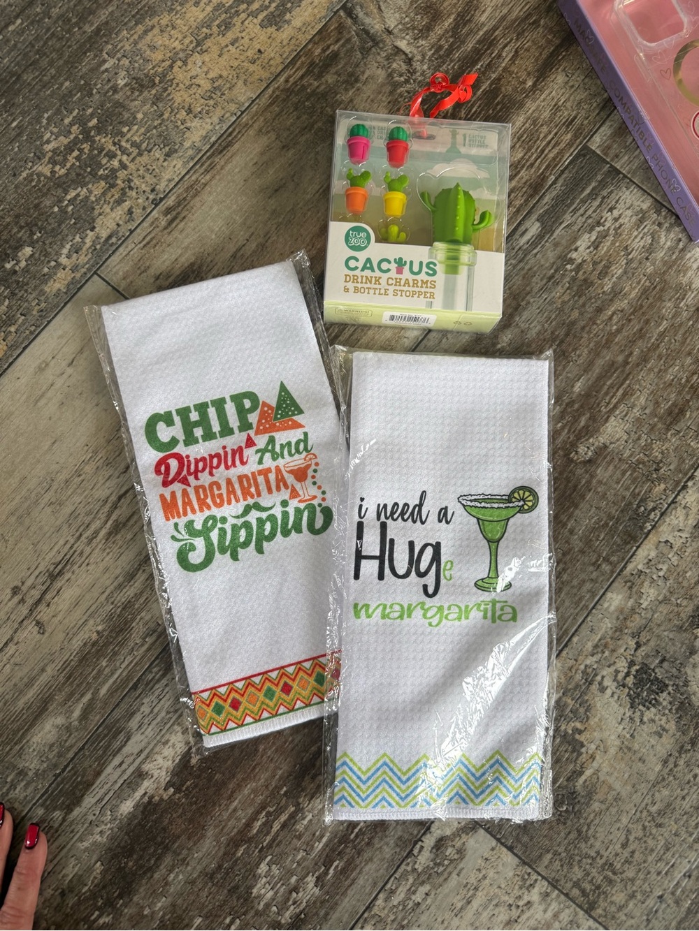 2 for $20 sale: NEW Margarita gift set - 2 towels and cactus drink charms